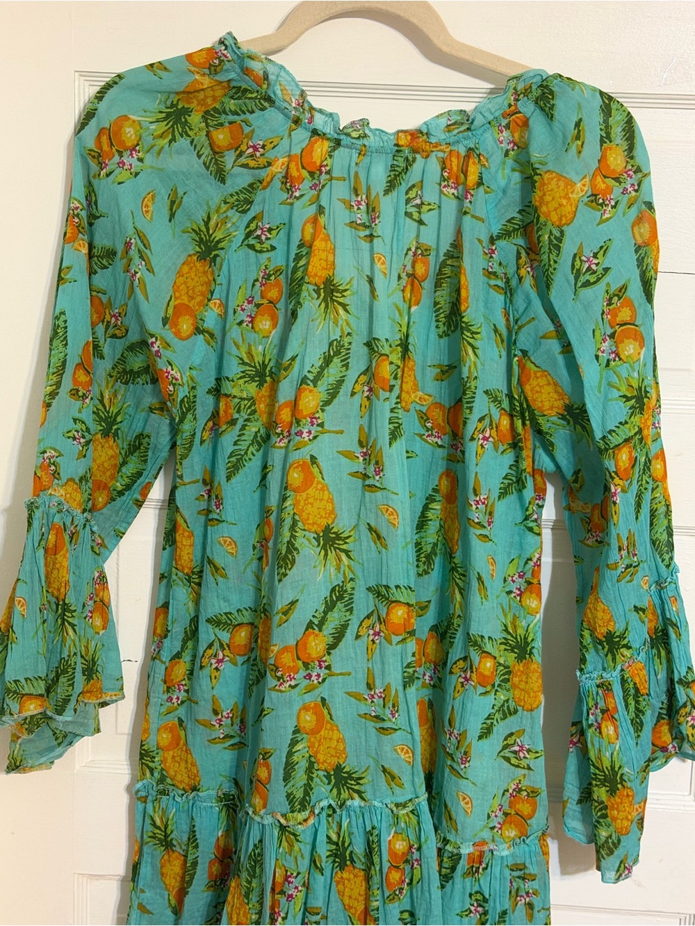 Debbie Katz Aqua Floral Citrus Mini Dress - Picture 8 of 10